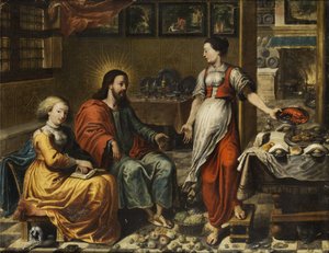 Christus bij Maria en Martha door Unbekannt Unbekannt